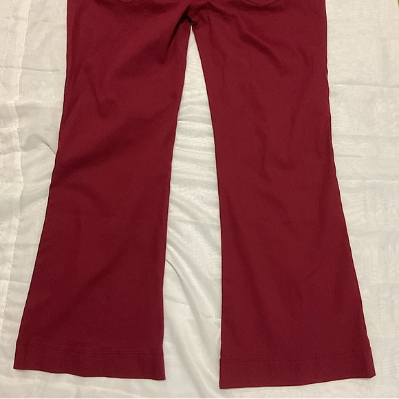 NWT Women’s FLAMINGALS Plus 3XL Wide Leg COTTON Jeans Mid Waist Flare Pants Wine - Picture 12 of 13